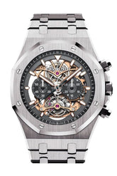 Audemars Piguet Royal Oak 44Mm Tourbillon Chronograph Openworked Rhodium Dial Titanium Mens Watch